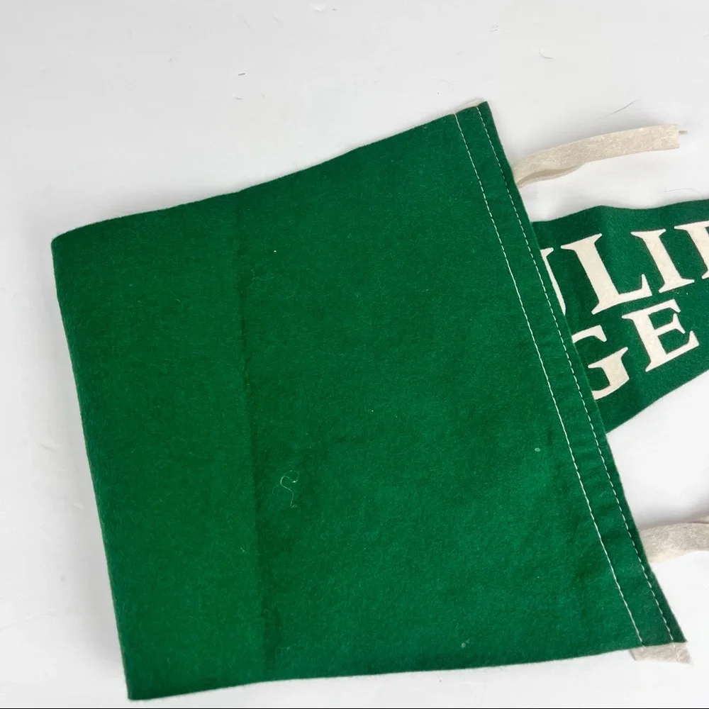 Villa Julie College Green Felt Pennant - White Lettering
